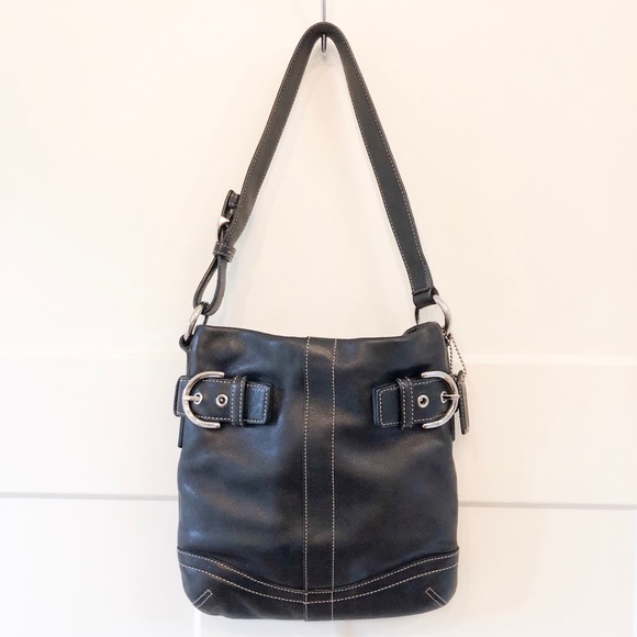 Coach Handbags - COACH Black Leather Shoulder Purse Handbag